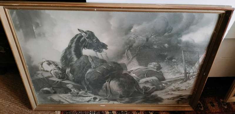 Large Framed Engraving  Titled ( War by Sir Edwin Landseer)