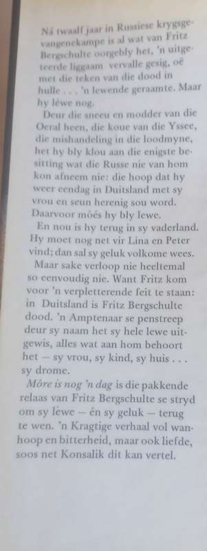 More is nog `n dag deur Konsalik