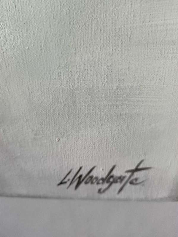 Leigh Woodgate Painting of Roses in a Glass Vase