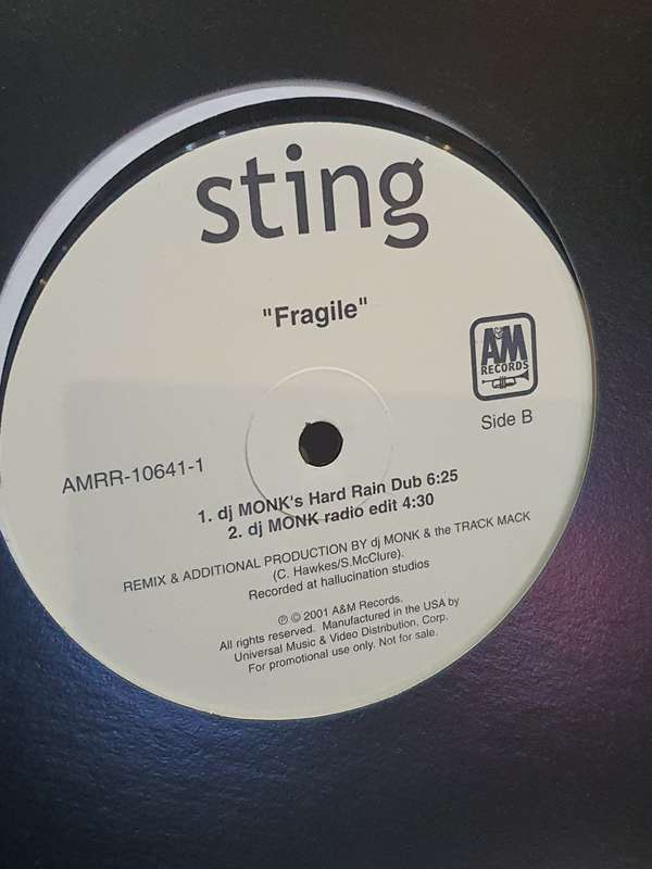 STING FRAGILE 12` MAXI-SINGLE LP Like New