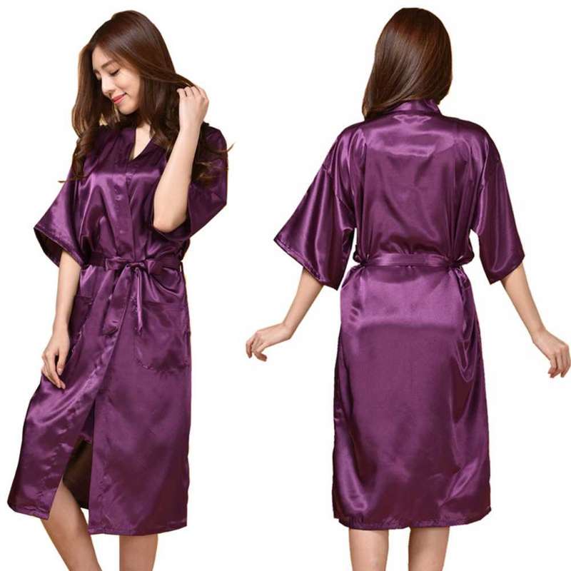 satin robe brides maid robe long satin gown