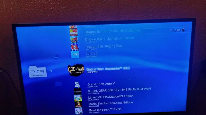CFW, PS3 Slimline (500GB Internal Drive), 1 Controller, All Cabling, 24 Games on the HDD