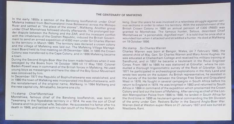 First day envelope - Mafikeng Centenary