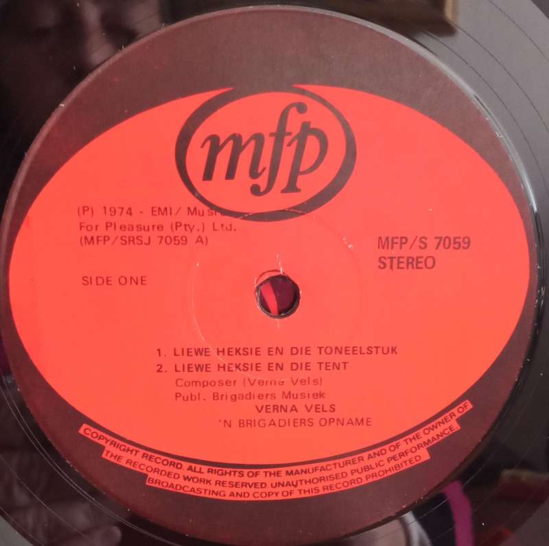 LIEWE HEKSIE NOMMER VIER - VERNA VELS LP VINYL RECORD AFRIKAANS