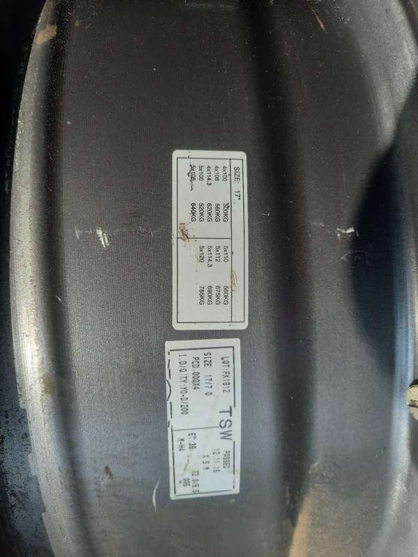 Available 17 Inch TSW Mags. Justable Pcd