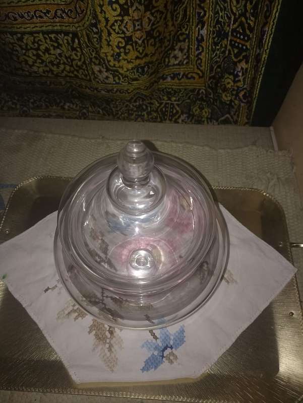 Huge awesome glass bowl with lid