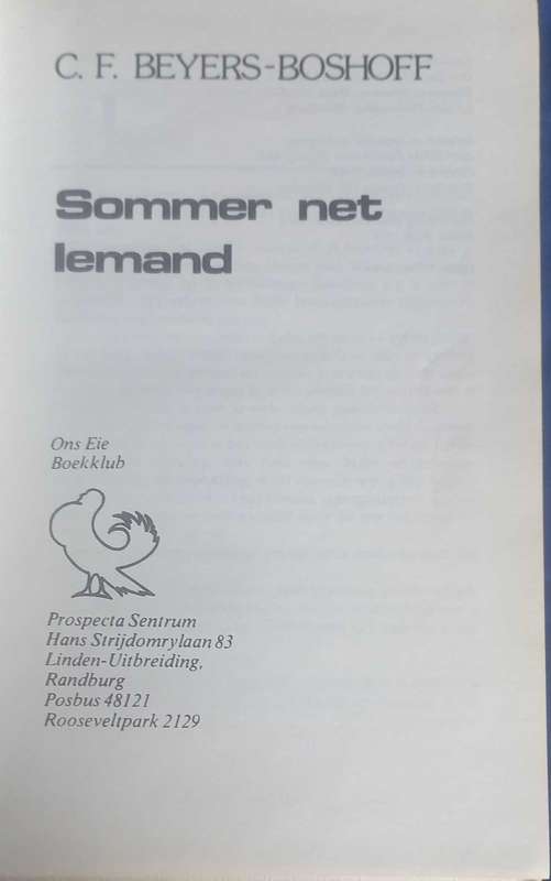 Sommer net iemand deur CF Beyers-Boshoff