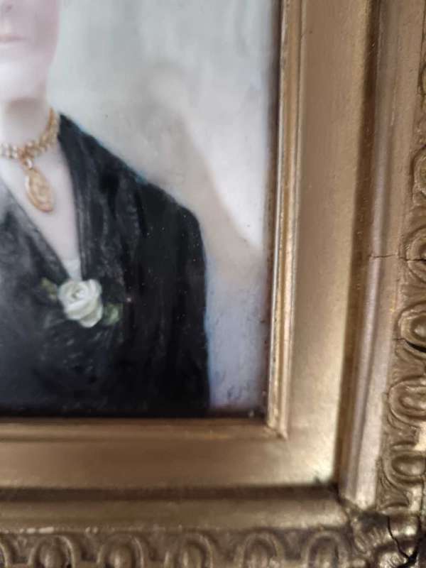 Ornately Framed Minature Painting of a Woman