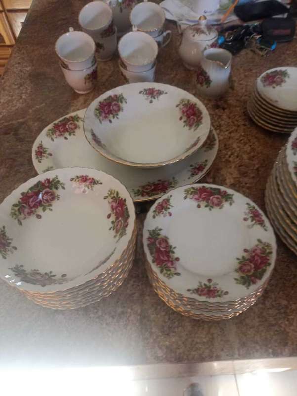 Royal China English Rose tea and Dinner set