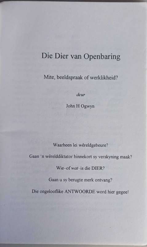 Die dier van openbaring deur John H Ogwyn