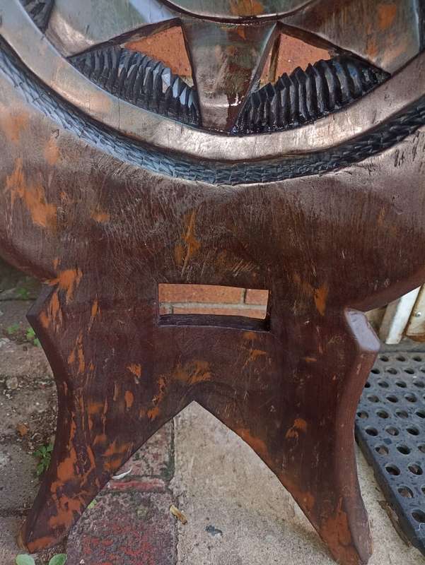 Hand carved wooden chair