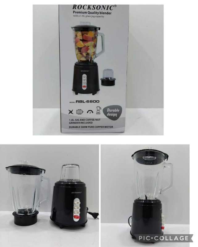Rocksonic 2in1 Blender with Glass Jar