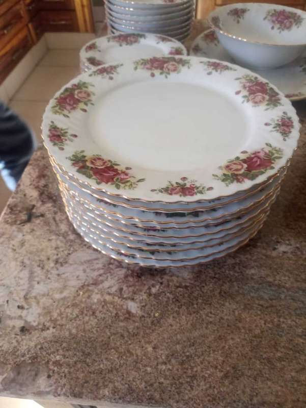 Royal China English Rose tea and Dinner set