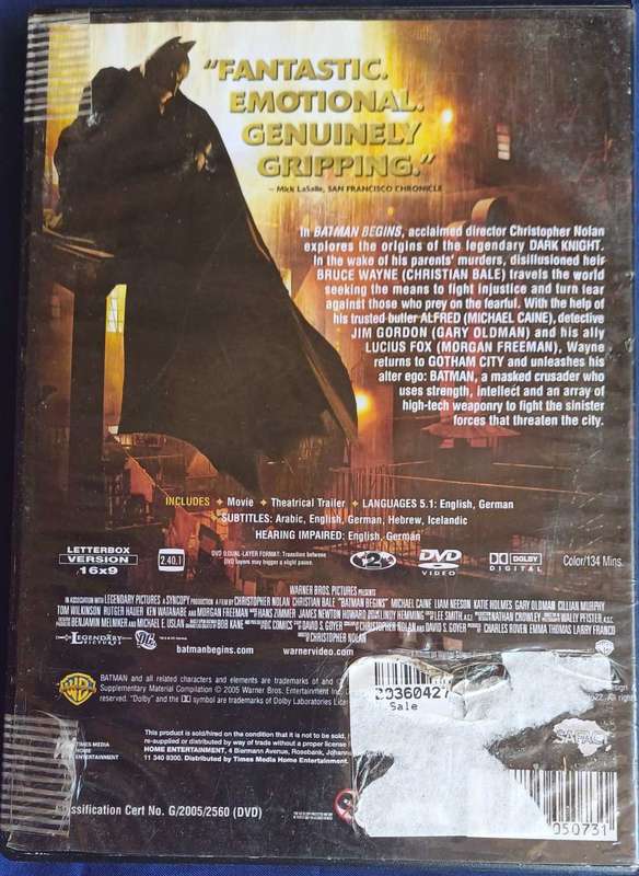 Batman begins dvd