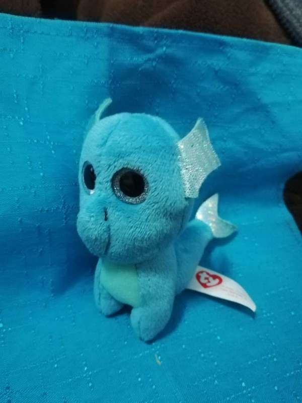 TY Beanie Boo Neptune Blue Seahorse. McDonald's 2020. Collectable Happy Meal Toy. 11cm.