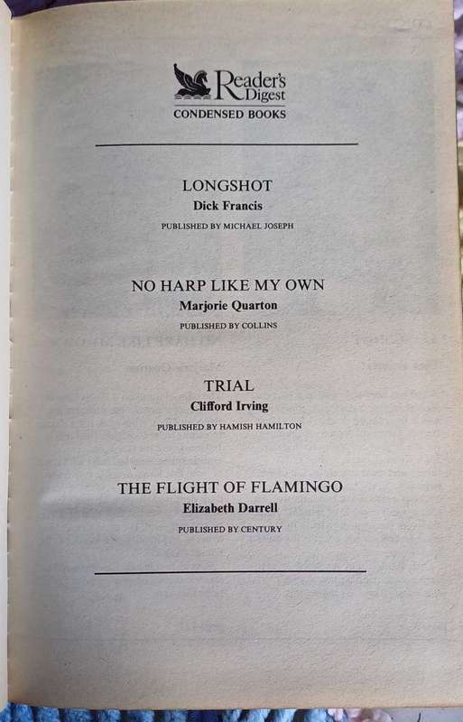 Reader`s digest condensed book: Longshot, No harp like my own, Trial