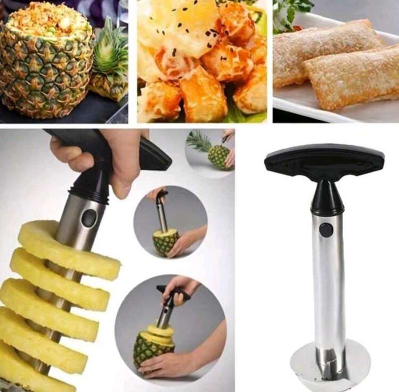 Stainless Steel Pineapple Peeler and Corer - Effortlessly Core, Slice, and Cut Pineapples
