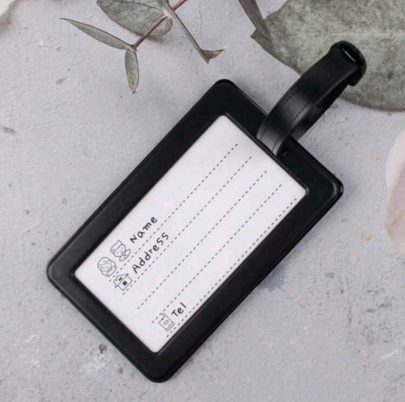 PVC Luggage Tag Identifier Card Holder Label Travel Bag Tag, 3 Pack