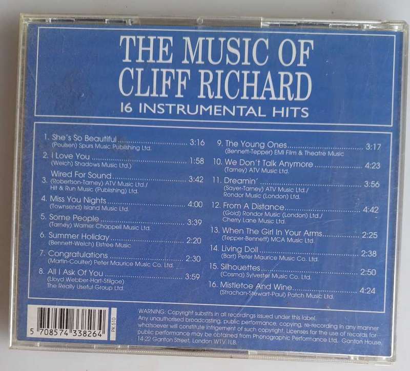 The music of Cliff Richard cd