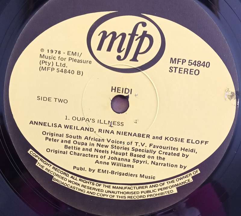 HEIDI 2 LP VINYL RECORD STEREO ENGLISH