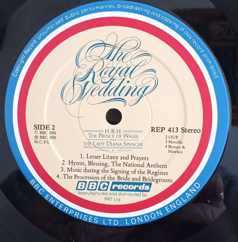 THE ROYAL WEDDING BBC RECORDING FROM ST. PAUL`S CATHEDRAL 28THJULY 1981.