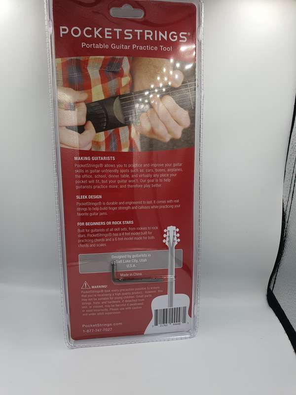 Pocket-strings Portable Guitar Practice Tool 6 Fret - New Open Box