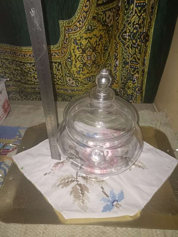 Huge awesome glass bowl with lid