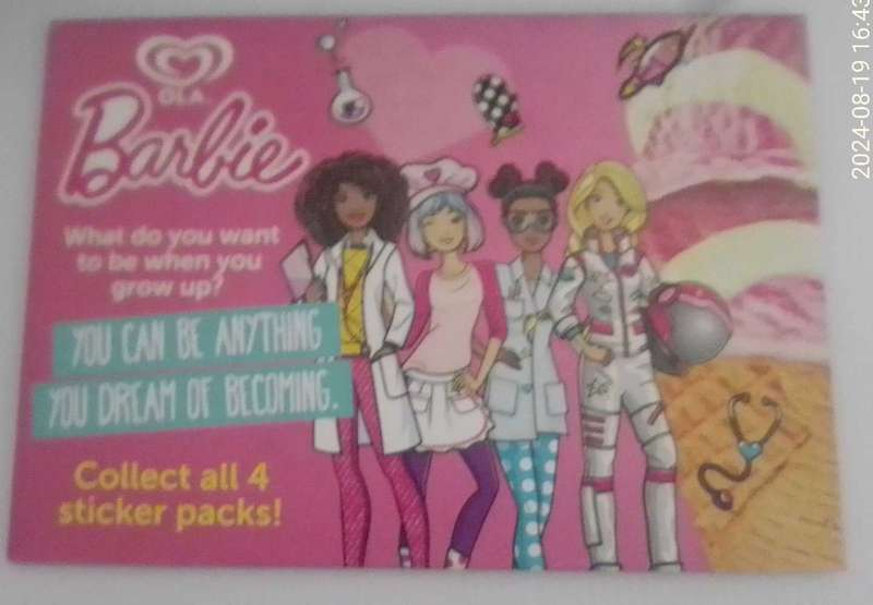 OLA ICE CREAM BARBIE DOLL DREAM BOX STICKER.