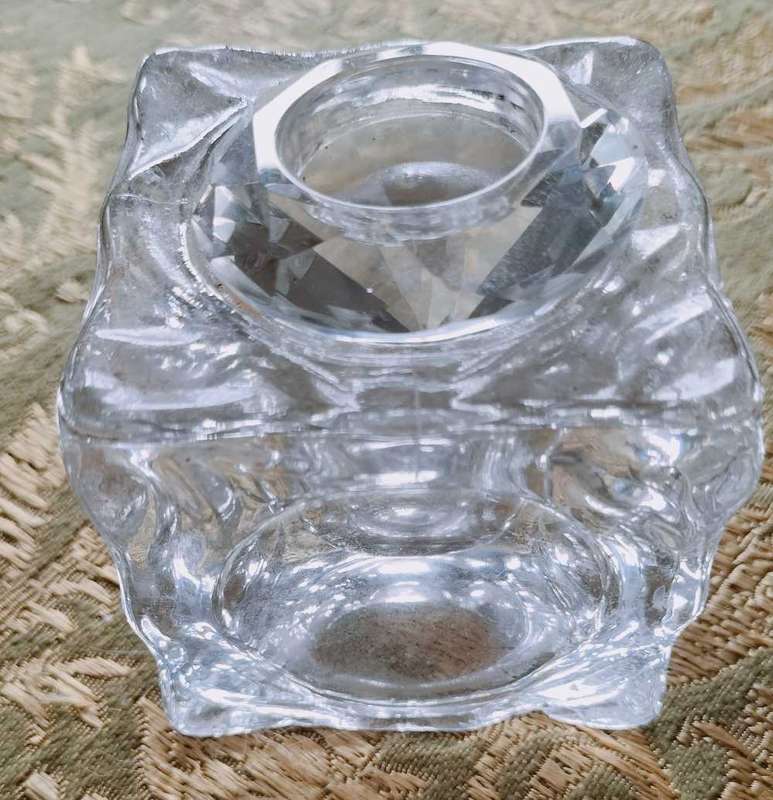 Pressed Glass  Inkwell with lid