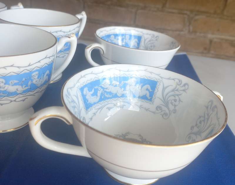 Coalport bone china: Revelry - 4 x cups and 2 x Soup Coupe