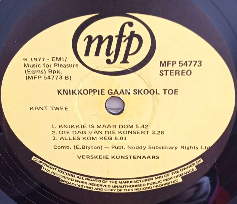 KNIKKIE GAAN SKOOL TOE LP VINYL RECORD STEREO