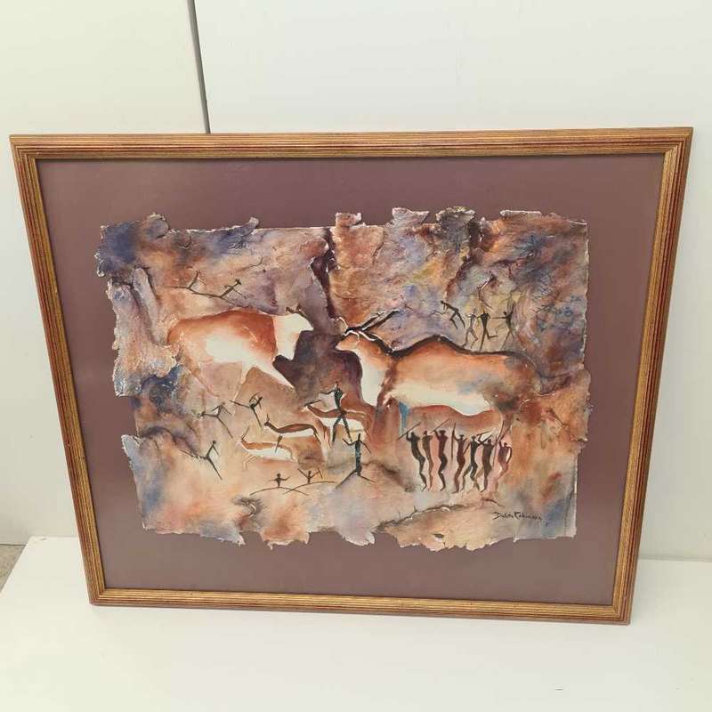 Large Bushman painting framed art