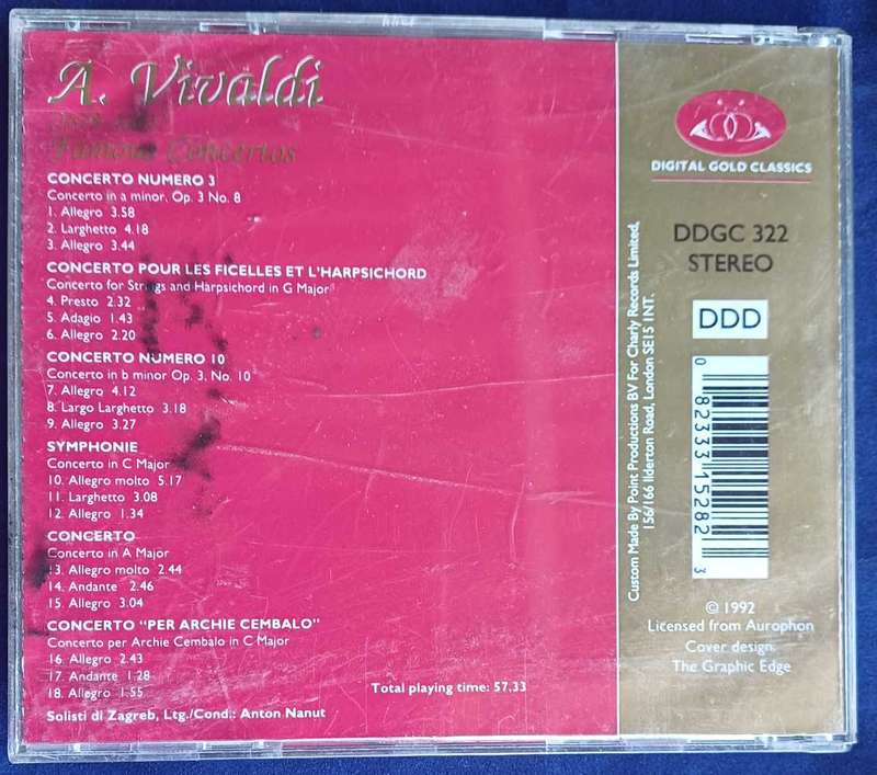 A Vivaldi - Famous concertos cd