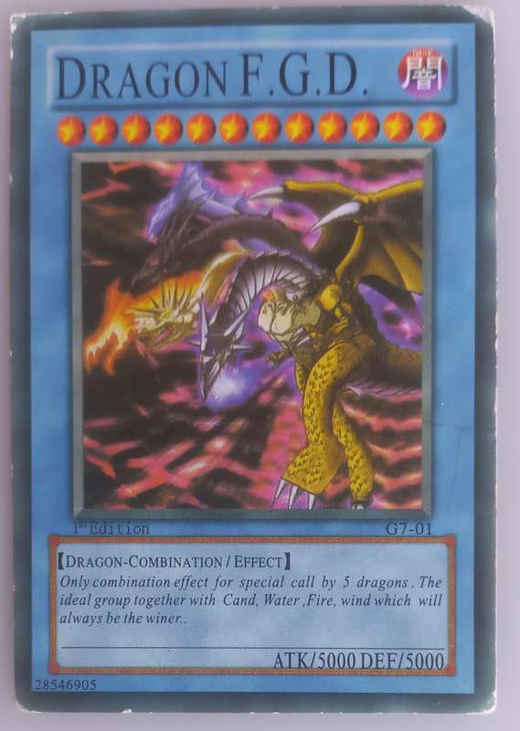 Yu-Gi-Oh! Dragon F.G.D. 1st edition card