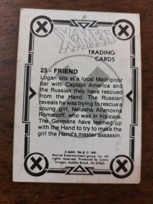 X-MEN 1991 trading cards #23 Friend