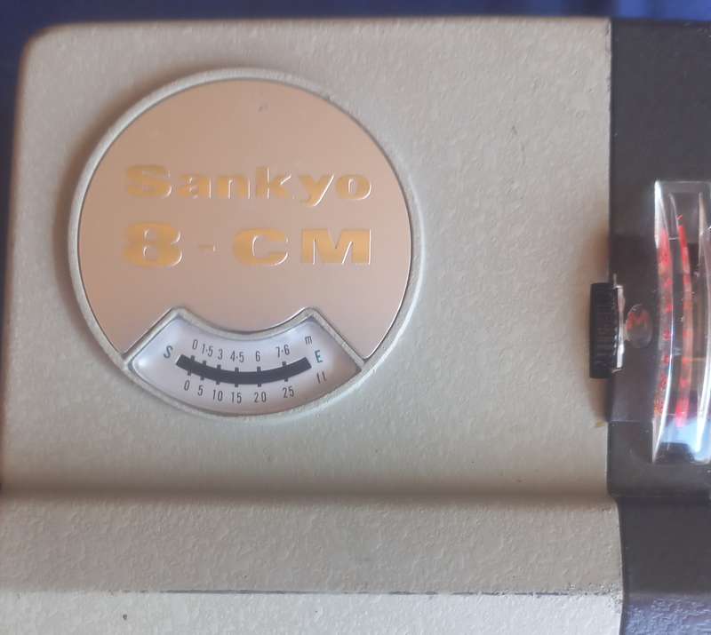 Vintage Sankyo 8-cm camera with bag