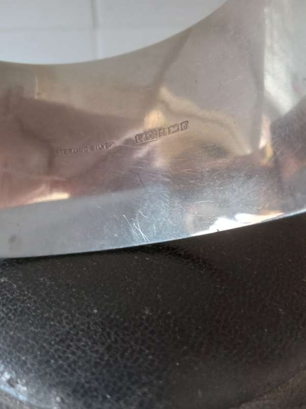 Large Vintage Hallmarked Silver Hinge Bangle
