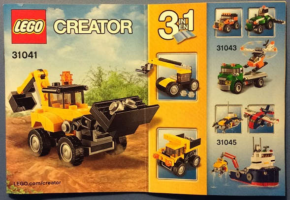 Lego Used (Instruction Booklet/s) - Creator 31041 Construction Vehicles