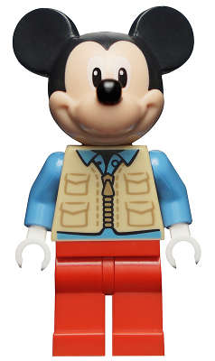 Lego (N) ~ Mickey Mouse - Tan Safari Vest Medium Blue Shirt~