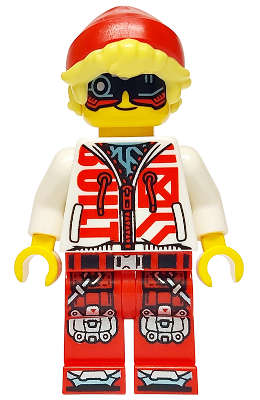 Lego (N) ~ Cooper - Black Visor White Hoodie Red Legs~