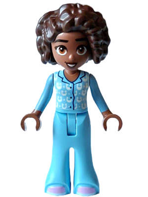 Lego NEW - Friends Aliya - Bright Light Blue Pajamas Top with White Horseshoes