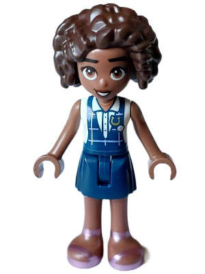 Lego (N) ~ Friends Aliya - Dark Blue Gym Slip Top over White Blouse Dark Blue S~