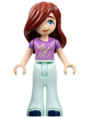 Lego (N) ~ Friends Paisley - Medium Lavender Shirt with Guitar Light Aqua Trous~