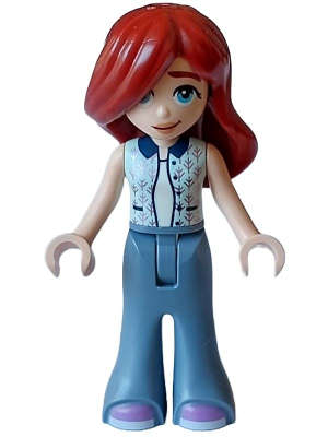 Lego (N) ~ Friends Paisley - Light Aqua Vest Sand Blue Trousers Bell-Bottoms Me~