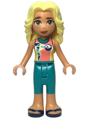Lego NEW - Friends Dia - Coral and Yellow Wetsuit with Dolphin / Whale Logo and