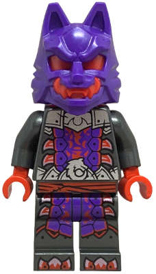 Lego (N) ~ Wolf Mask Warrior - Dark Purple and Red Mask~