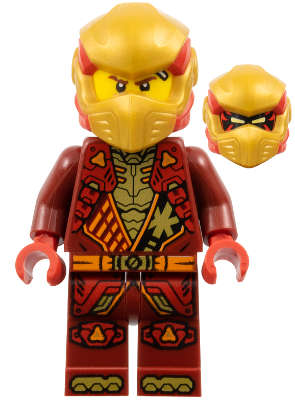 Lego (N) ~ Kai - Dragons Rising Tunic with Shoulder Armor Red and Pearl Gold He~