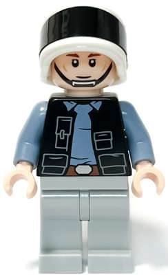 Lego (N) ~ Rebel Fleet Trooper - Male Vest with Pockets Black Neck Reddish Brow~