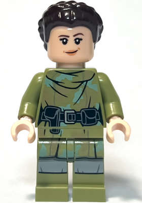 Lego NEW- Princess Leia - Olive Green Endor Outfit Hair