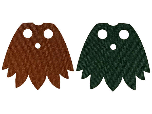 Lego (N) ~ Minifigure Cape Cloth 7 Points with Reddish Brown and Dark Green Sid~